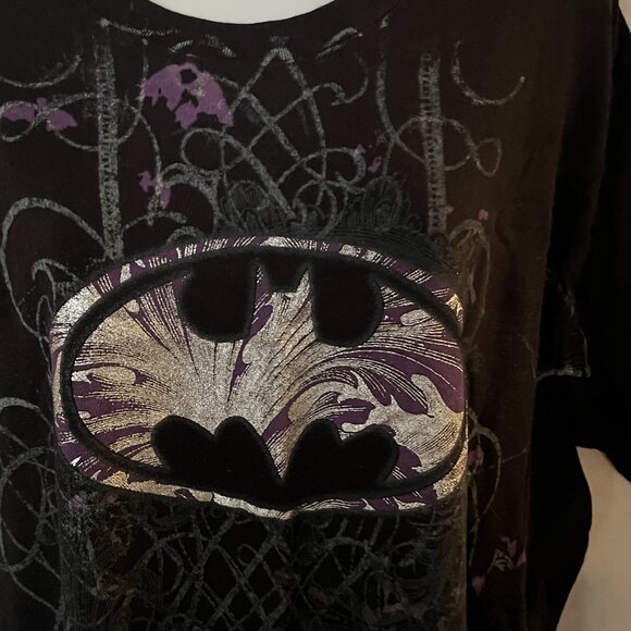 Batman Top Shirt T-shirt XL - DC Comics - Black with purple and silver - Picture 2 of 4